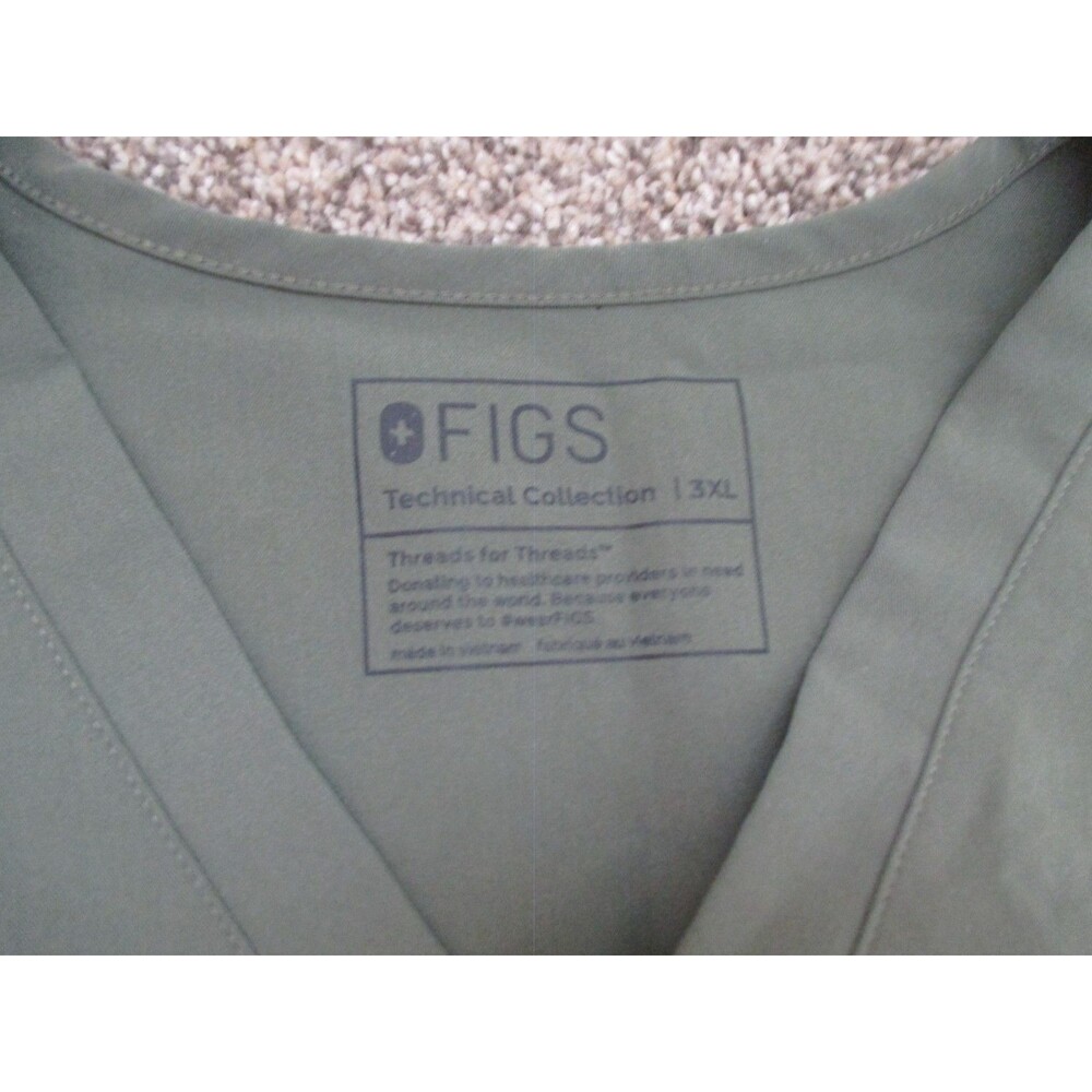 FIGS Technical Collection Scrub Top 3XL Green Solid Polyester Blend - Picture 5 of 7